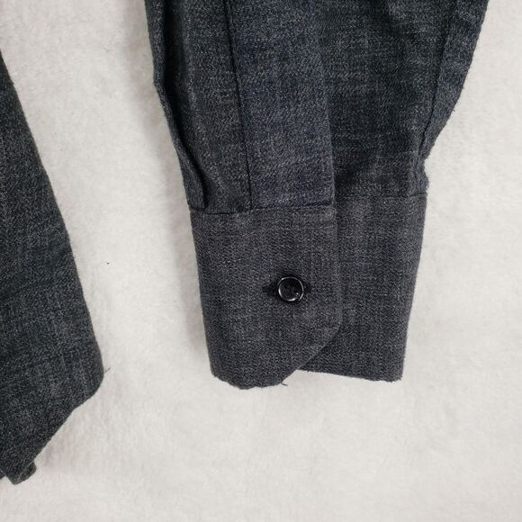 Philipp Plein Homme Shirt Mens Medium Gray Long Sleeve Button Up Textured Casual - Picture 3 of 10